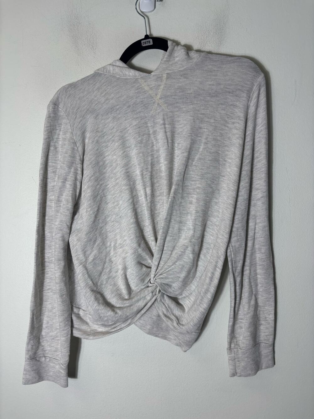 MONROE Light Gray Long Sleeve Hooded Pull Over Sz M